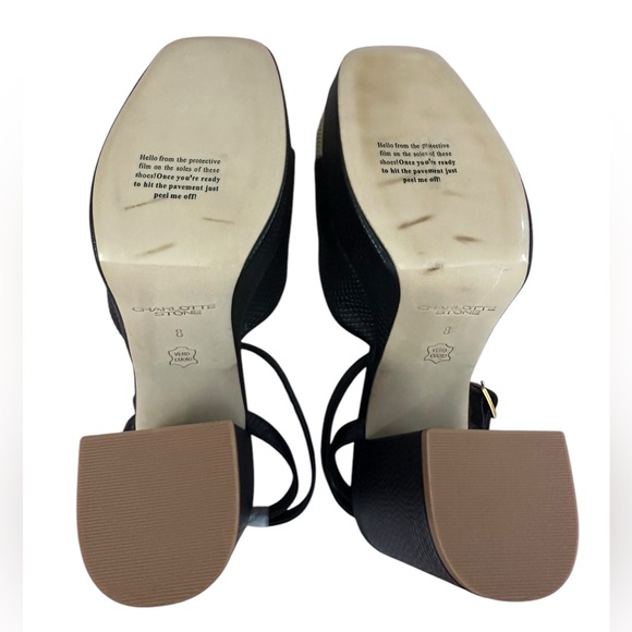 NWT Charlotte Stone Petra Platform Shoes in Black/ Butter Size 8 - Picture 15 of 16
